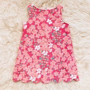 Floral Scalloped Hem Shift Dress 3T